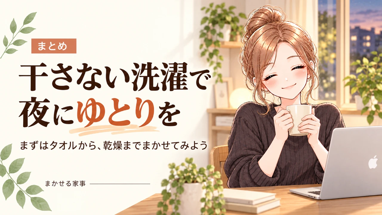 干さない洗濯で夜にゆとりを まずはタオルから乾燥までまかせてみようというまとめ