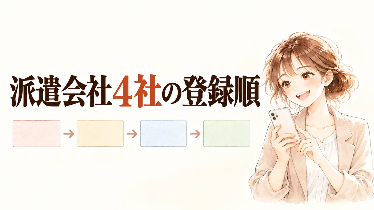 派遣会社4社に登録した順番