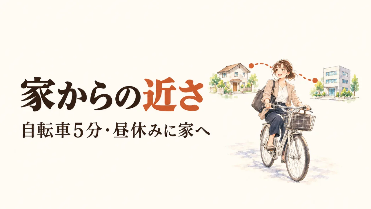 派遣先の絶対条件の家からの近さ 自転車5分で昼休みに家へ帰れる