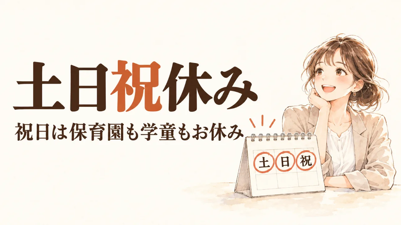 派遣先の絶対条件の土日祝休み 祝日は保育園も学童もお休み