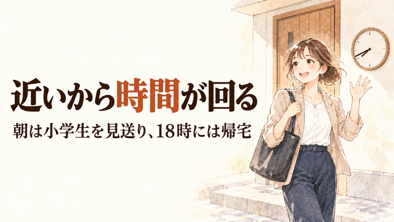 家が近いから時間が回る 朝は小学生を見送り18時には帰宅 7時40分の時計